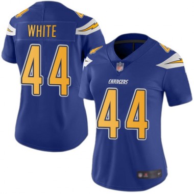 Los Angeles Chargers NFL Football Kyzir White Electric Blue Jersey Women Limited #44 Rush Vapor Untouchable->women nfl jersey->Women Jersey